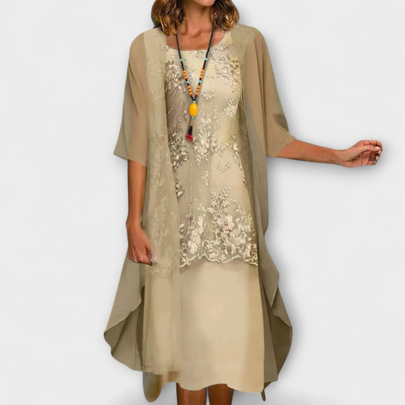 Danielle - Elegante Twee-Delige Chiffon Jurk