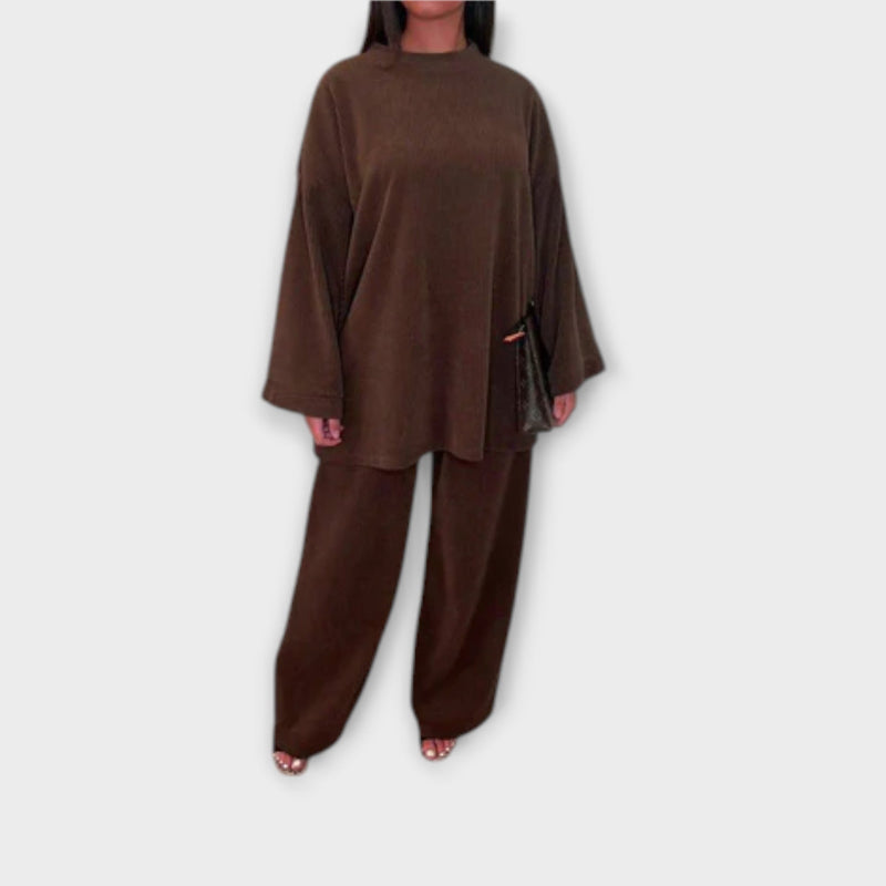 Ingrid - Plus Size Set - Geribbelde Stijl