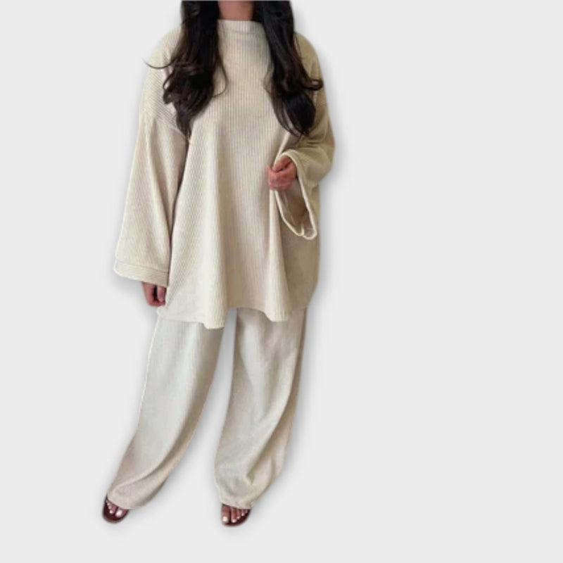 Ingrid - Plus Size Set - Geribbelde Stijl