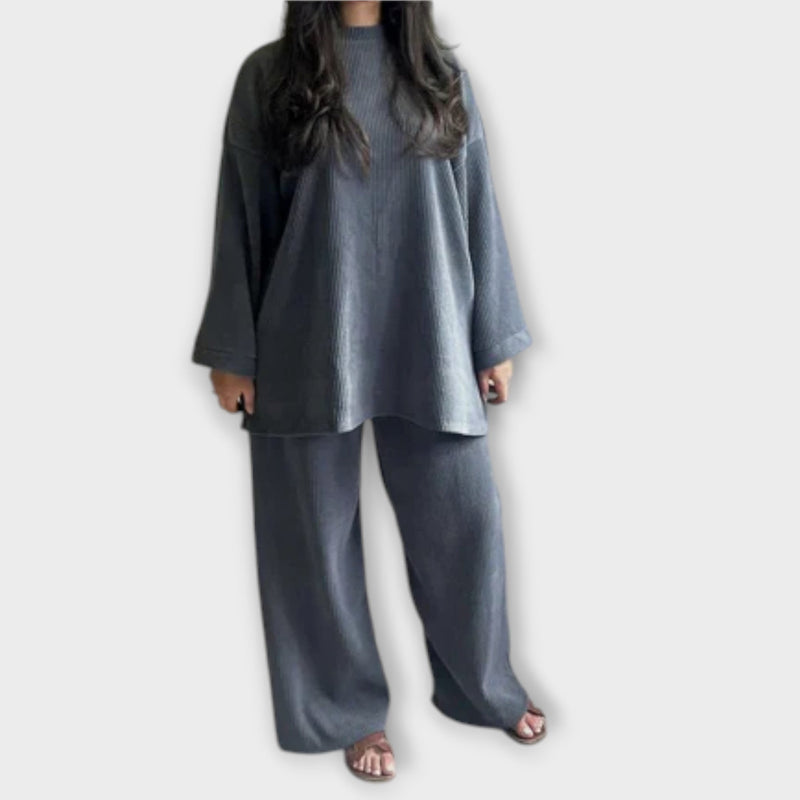 Ingrid - Plus Size Set - Geribbelde Stijl
