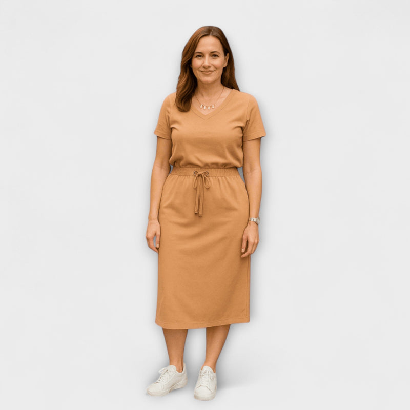 Danielle - Elegante V-hals Top met Rok