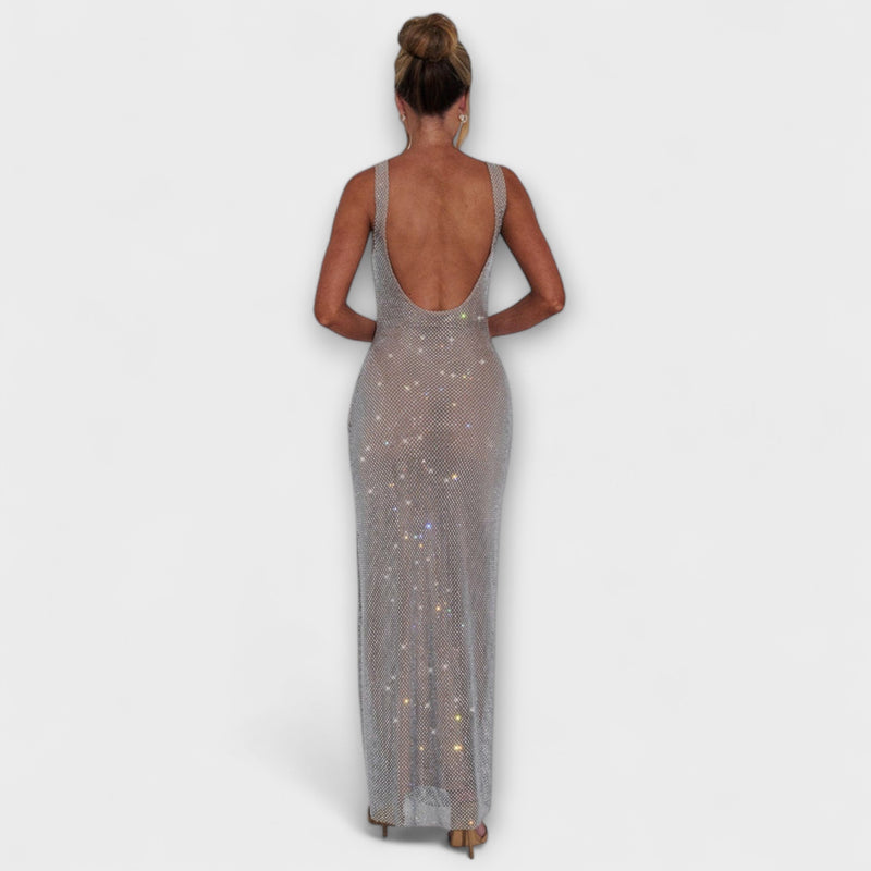 Aubrielle - Elegante Vierkante Hals Bodycon Maxi Jurk