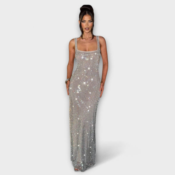 Aubrielle - Elegante Vierkante Hals Bodycon Maxi Jurk