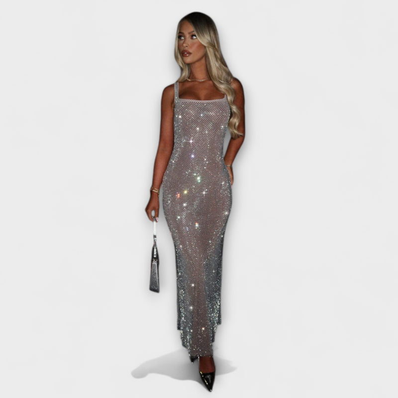 Aubrielle - Elegante Vierkante Hals Bodycon Maxi Jurk