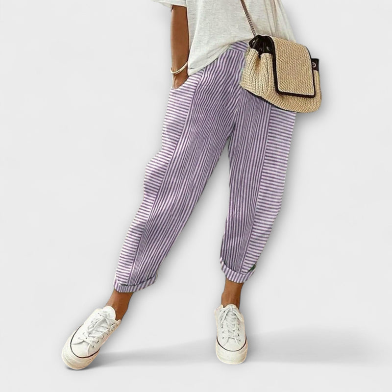 Sanne - Comfortabele Gestreepte Broek