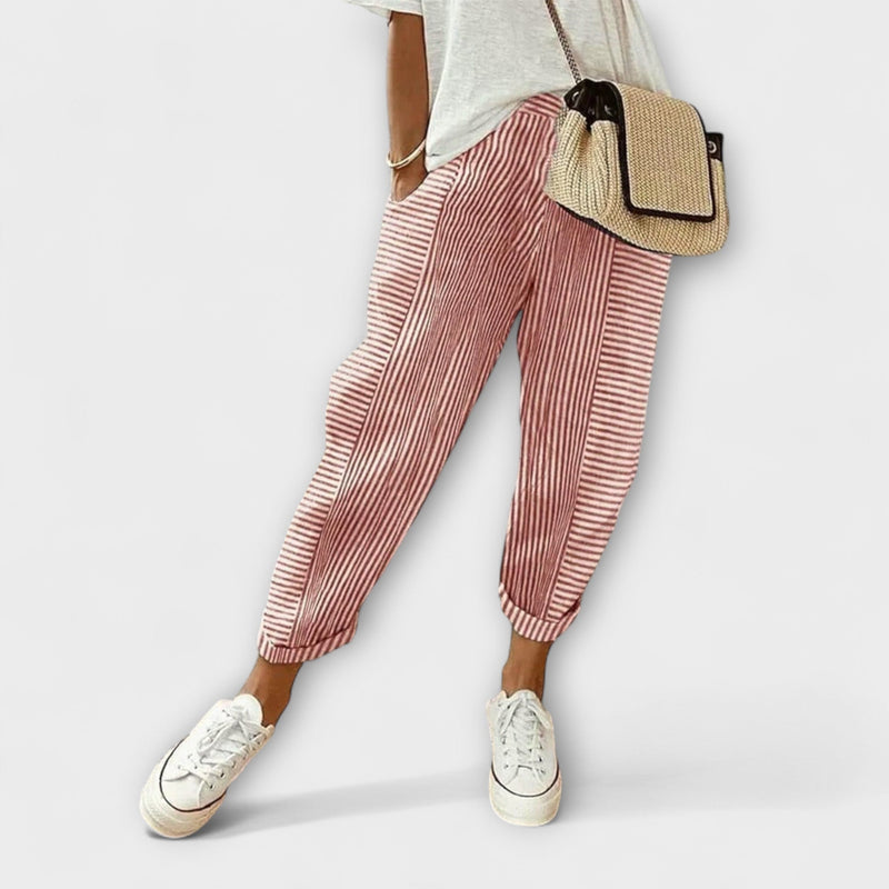 Sanne - Comfortabele Gestreepte Broek
