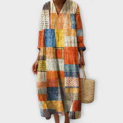 Audrey - Chic Bohemian Patchwork Jurk