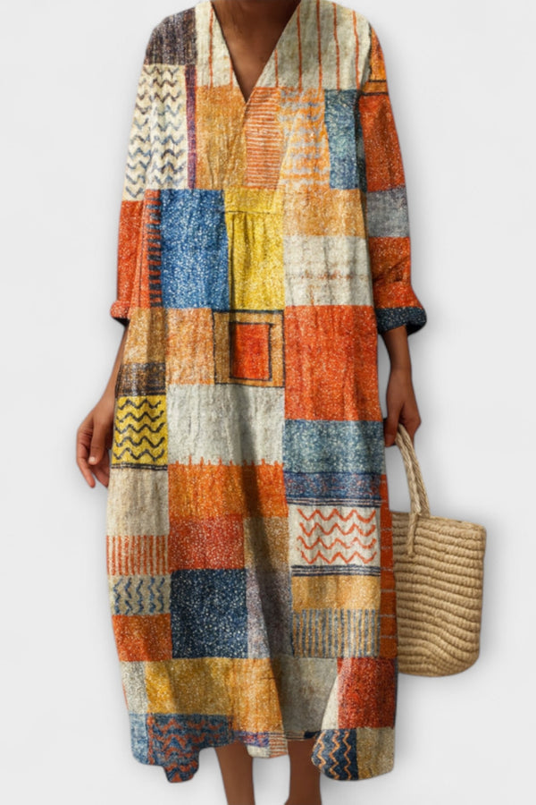 Audrey - Chic Bohemian Patchwork Jurk