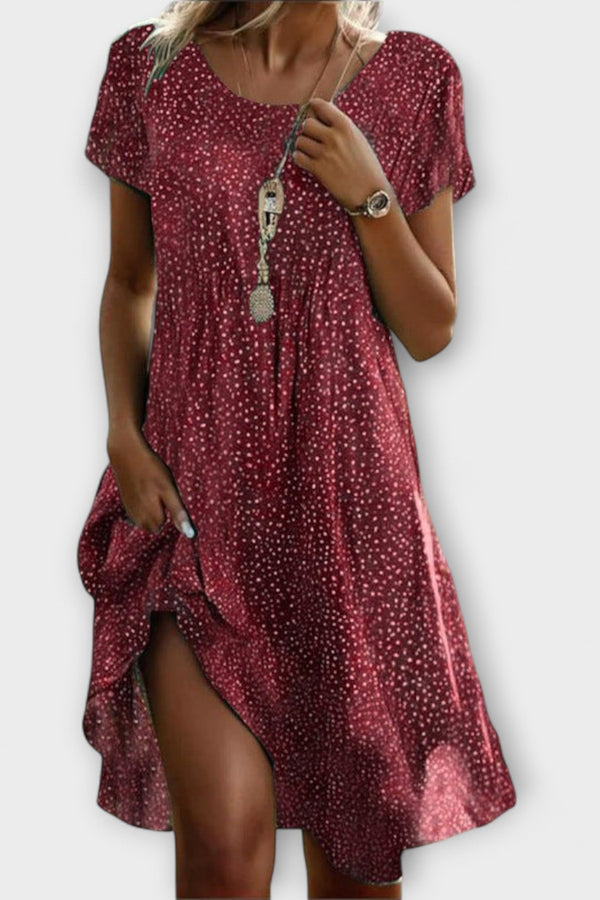 Rachel - Bohemian Vintage Bloemen V-Hals Jurk