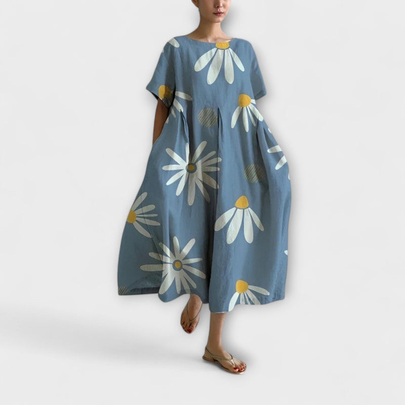 Daisy - Vintage-geïnspireerde Losse Maxi-jurk met Grote Swing Ontwerp