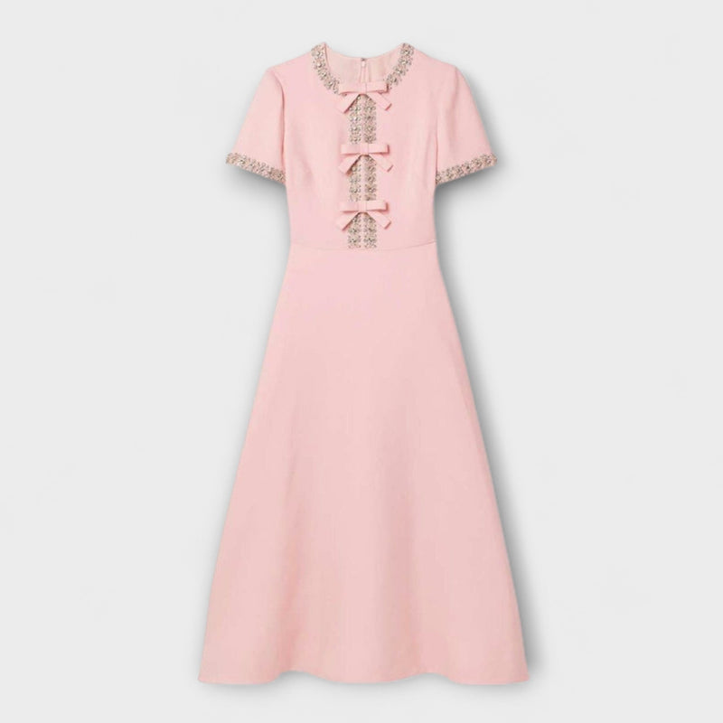 Sybil - Elegante Strass Strik Knot Jurk