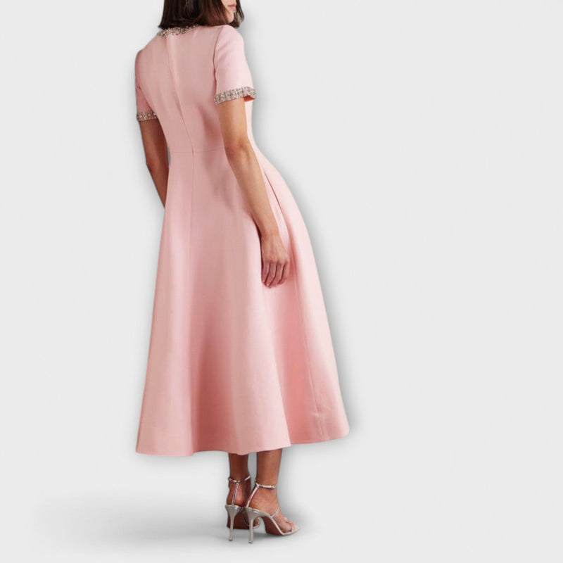 Sybil - Elegante Strass Strik Knot Jurk