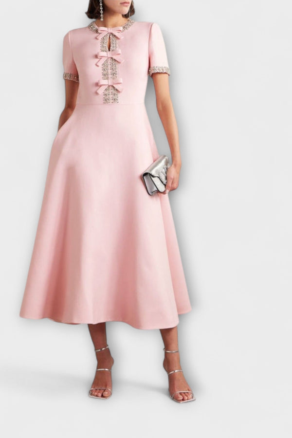 Sybil - Elegante Strass Strik Knot Jurk